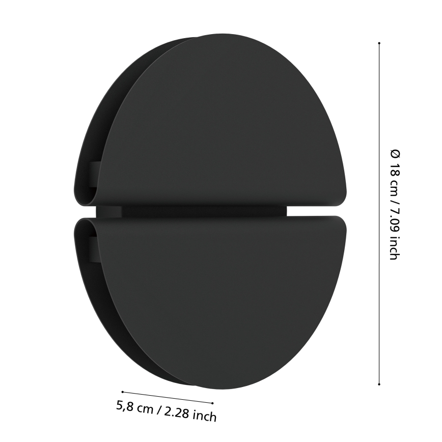 Eglo - LED udendørs væglampe LED/4,5W/230V 2700/4000/6500K IP44 sort
