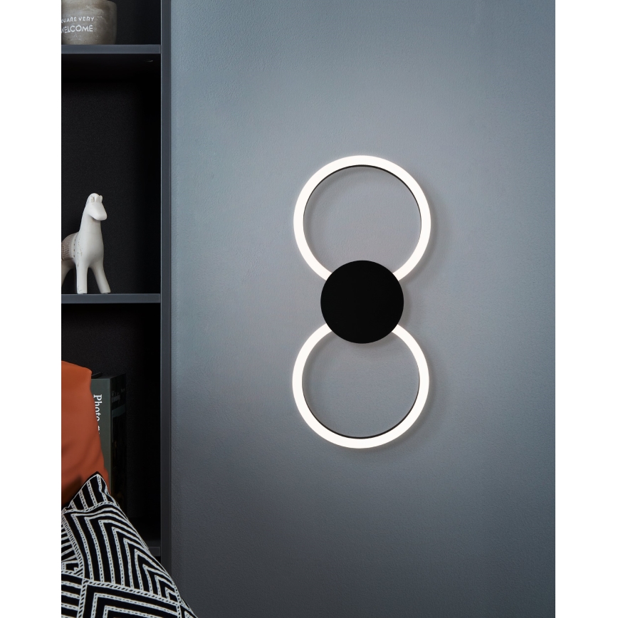 Eglo - LED væglampe LED/20W/230V + LED/0,91W sort