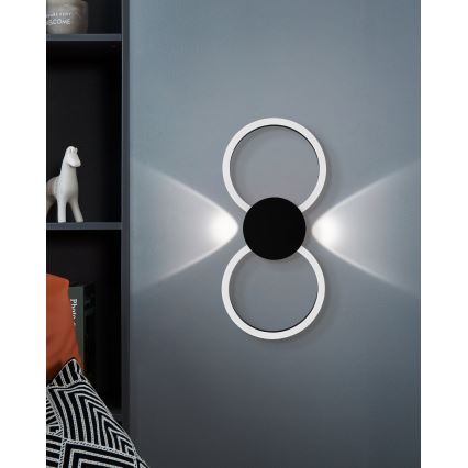 Eglo - LED væglampe LED/20W/230V + LED/0,91W sort