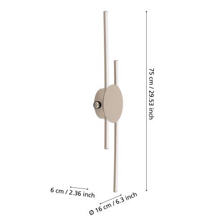 Eglo - LED væglampe LED/20W/230V + LED/0,91W beige