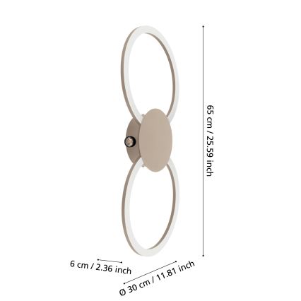 Eglo - LED væglampe LED/20W/230V + LED/0,91W beige