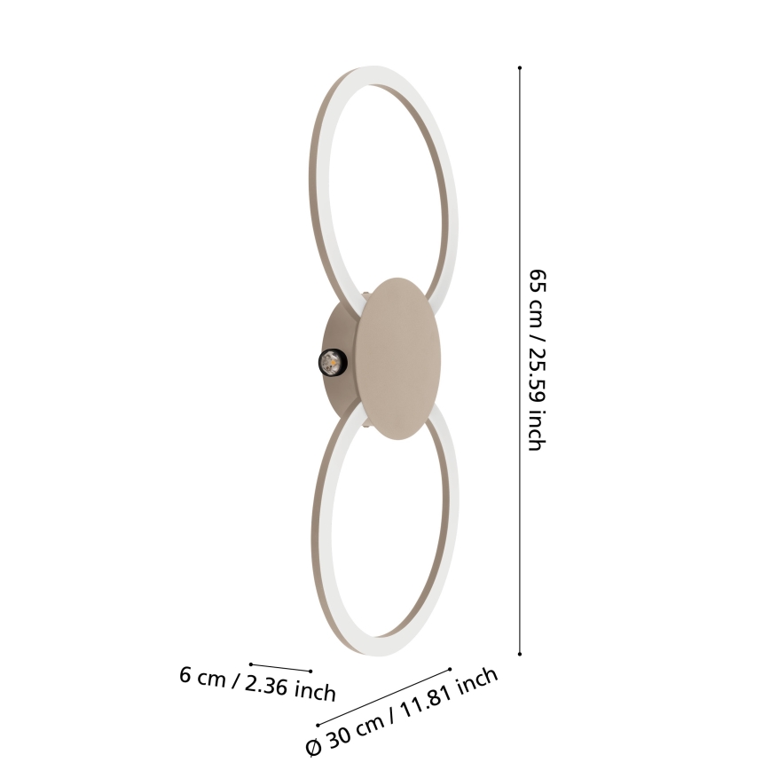 Eglo - LED væglampe LED/20W/230V + LED/0,91W beige