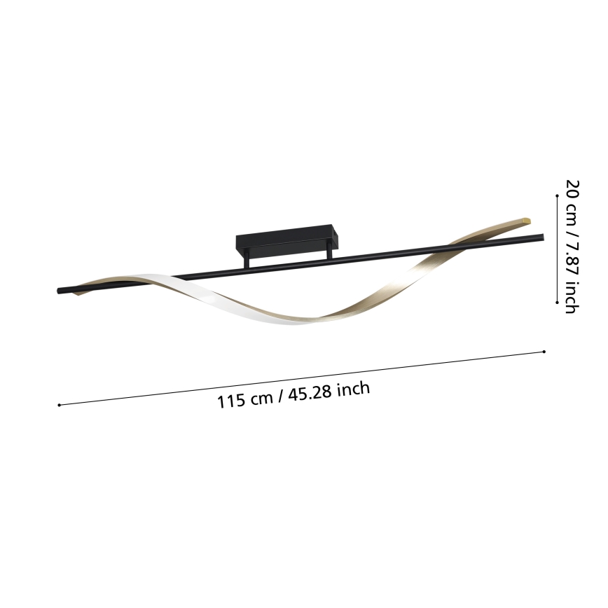 Eglo - LED loftlampe LED/20W/230V 2700/4000/6500K sort/guld