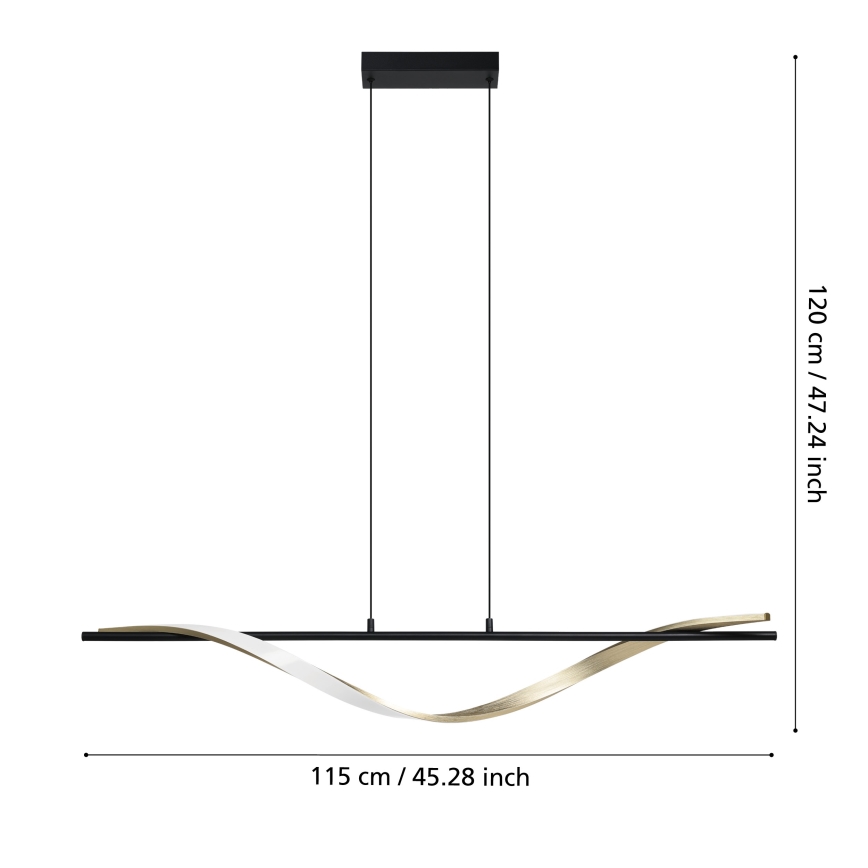 Eglo - LED-pendel på wire LED/20W/230V 2700/4000/6500K sort/guld