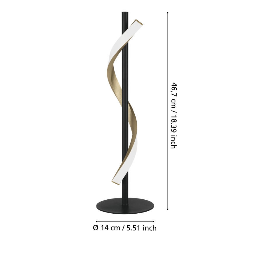 Eglo - Dæmpbar LED-bordlampe LED/8,8W/230V 2700/4000/6500K sort/guld