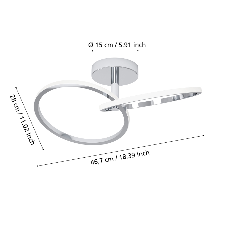 Eglo - LED loftlampe LED/12W/230V 2700/4000/6500K blank krom