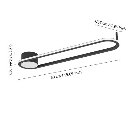 Eglo - LED loftlampe LED/24W/230V 2700/4000/6500K sort