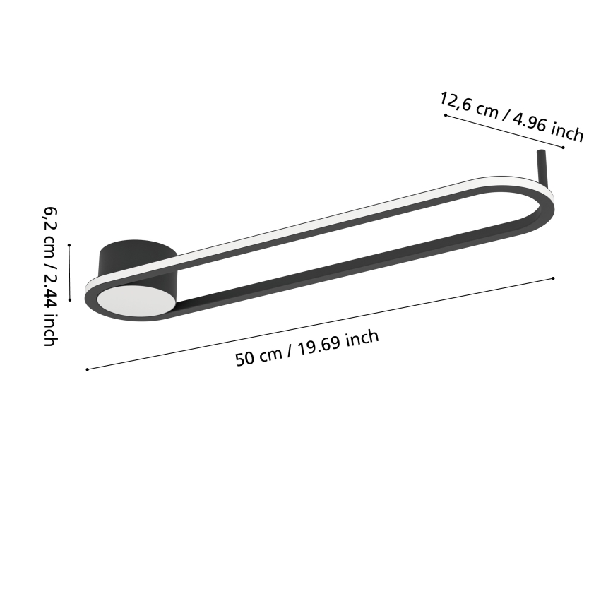 Eglo - LED loftlampe LED/24W/230V 2700/4000/6500K sort