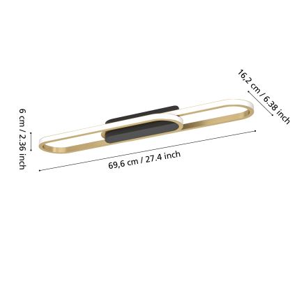 Eglo - LED loftlampe LED/20W/230V 2700/4000/6500K guld