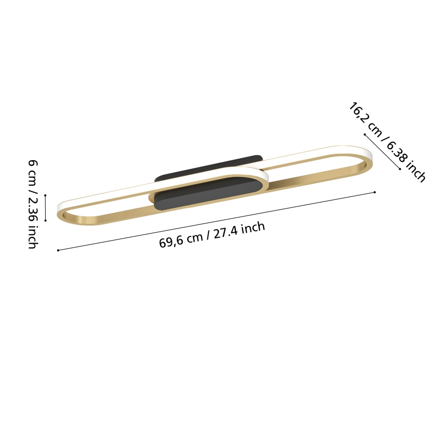 Eglo - LED loftlampe LED/20W/230V 2700/4000/6500K guld