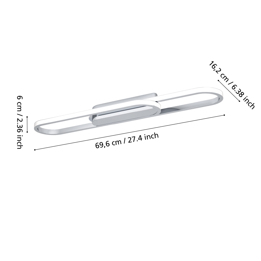 Eglo - LED-loftlampe LED/20W/230V 2700/4000/6500K blank krom