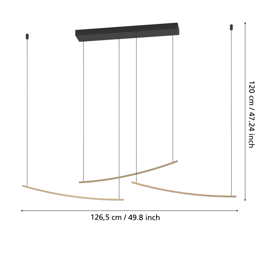 Eglo  - LED dæmpbar lysekrone på wire LED/22W/230V 2700/4000/6500K guld