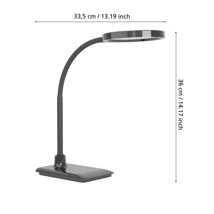 Eglo - LED dæmpbar fleksibel bordlampe LED/5,5W/230V 2700/4000/6500K sort