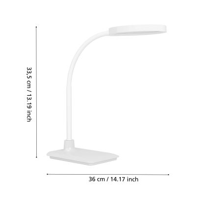 Eglo - LED Dæmpbar fleksibel bordlampe LED/5,5W/230V 2700/4000/6500K hvid