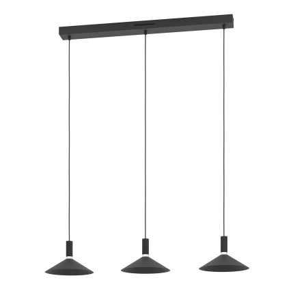 Eglo - LED RGBW dæmpbar pendel på kabel 3xLED/7,5W/230V 2700-6500K sort