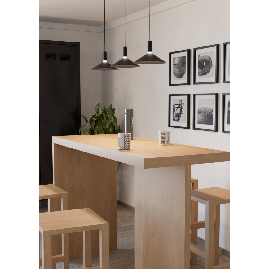 Eglo - LED RGBW dæmpbar pendel på kabel 3xLED/7,5W/230V 2700-6500K sort