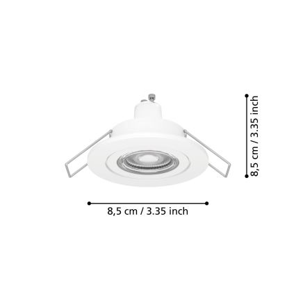 Eglo - LED badeværelses indbygningsspot 1xGU10/4,5W/230V IP44 hvid