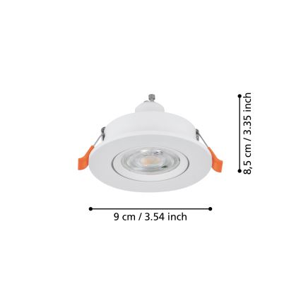 Eglo - LED indbygningsspot 1xGU10/4,5W/230V hvid
