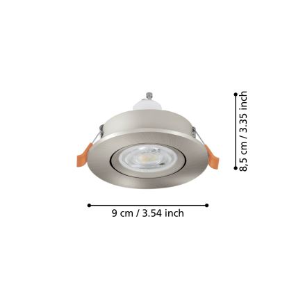 Eglo - LED indbygningsspot 1xGU10/4,5W/230V mat krom