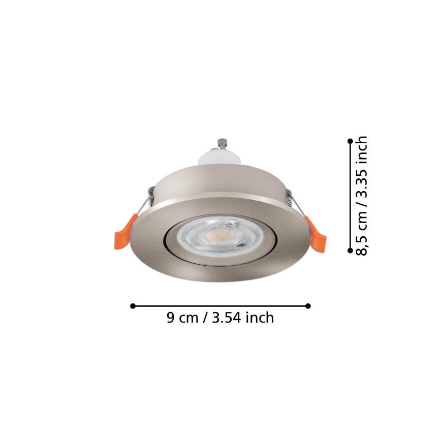 Eglo - LED indbygningsspot 1xGU10/4,5W/230V mat krom