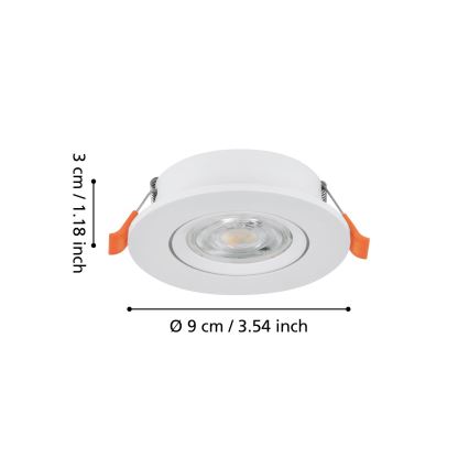 Eglo - LED indbygningsspot LED/4,8W/230V 2700/4000/6500K hvid