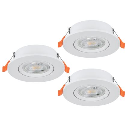 Eglo - Sæt med 3 LED indbygningsspots LED/4,8W/230V 2700/4000/6500K hvid