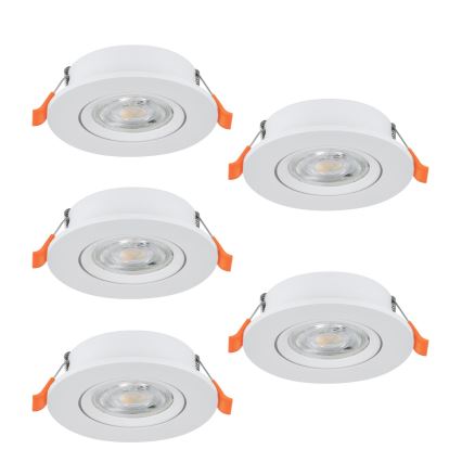 Eglo - SÆT 5x LED indbygningsspots LED/4,8W/230V 2700/4000/6500K hvid