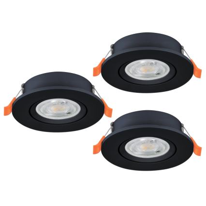 Eglo - Sæt 3x LED-indbygningsspot LED/4,8W/230V 2700/4000/6500K sort