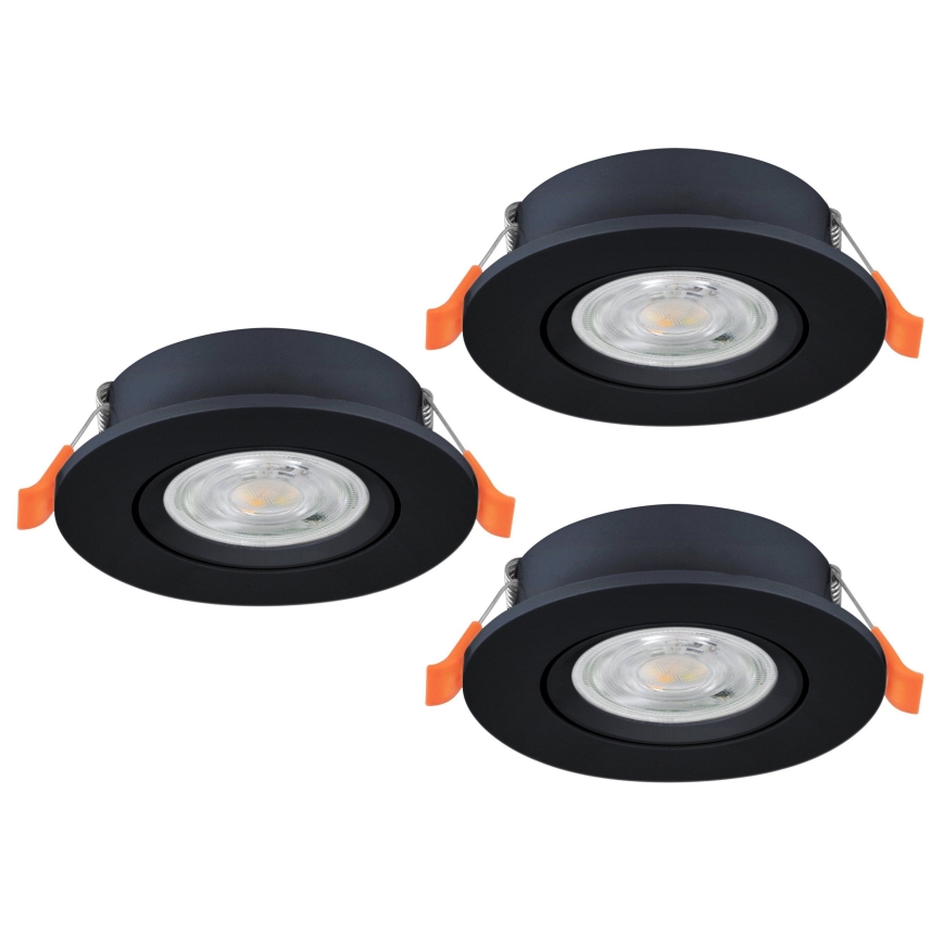 Eglo - Sæt 3x LED-indbygningsspot LED/4,8W/230V 2700/4000/6500K sort