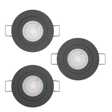 Eglo - Sæt 3x LED-indbygningsspot LED/4,8W/230V 2700/4000/6500K sort