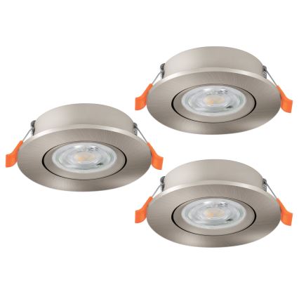 Eglo - SÆT 3x LED indbygningsspot LED/4,8W/230V 2700/4000/6500K mat krom