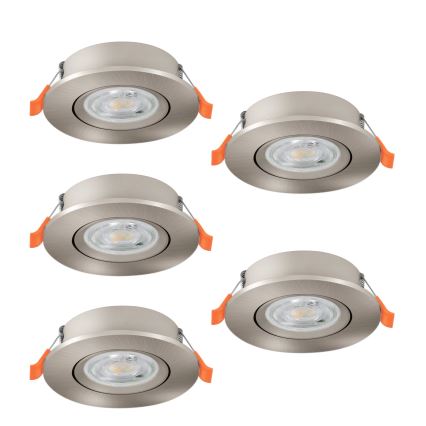 Eglo - Sæt med 5 LED indbygningsspots LED/4,8W/230V 2700/4000/6500K mat krom