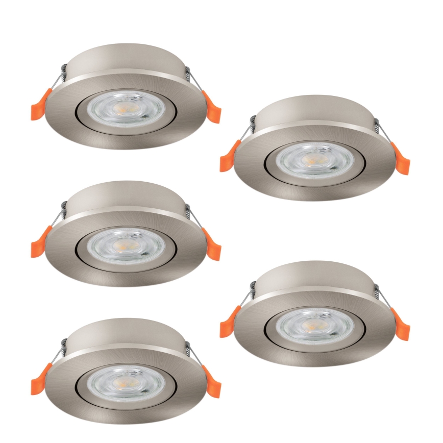 Eglo - Sæt med 5 LED indbygningsspots LED/4,8W/230V 2700/4000/6500K mat krom