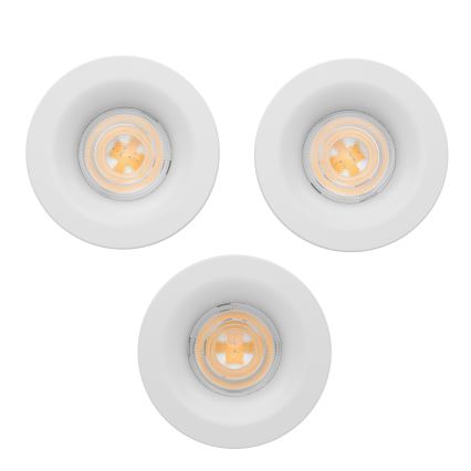 Eglo - SÆT 3x LED badeværelses indbygningsspot LED/4,9W/230V 2700/4000/6500K Ø 8,8 cm IP65 hvid