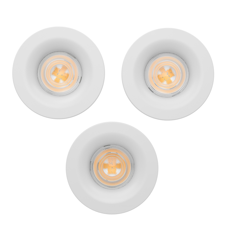 Eglo - SÆT 3x LED badeværelses indbygningsspot LED/4,9W/230V 2700/4000/6500K Ø 8,8 cm IP65 hvid