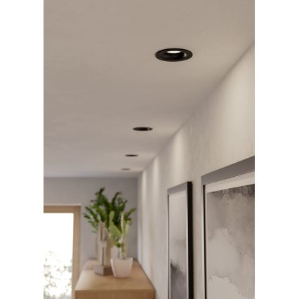 Eglo - LED indbygningsspot til badeværelse LED/4,9W/230V 2700/4000/6500K Ø 8,8 cm IP65 sort