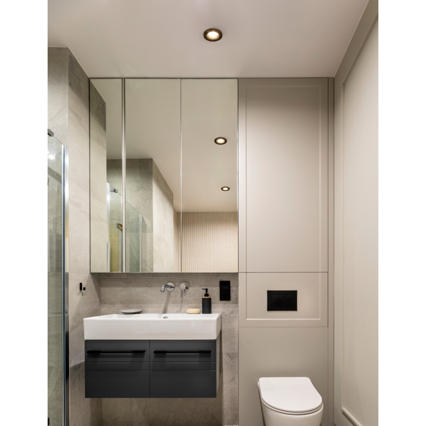 Eglo - 3-pak LED indbygningsspots til badeværelse LED/4,9W/230V 2700/4000/6500K Ø 8,8 cm IP65 sort