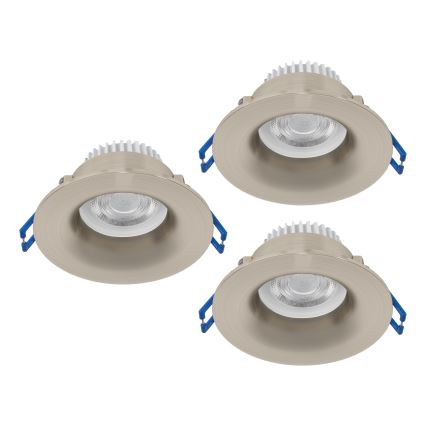 Eglo - Sæt med 3 LED badeværelses indbygningsspots LED/4,9W/230V 2700/4000/6500K Ø 8,8 cm IP65 mat krom