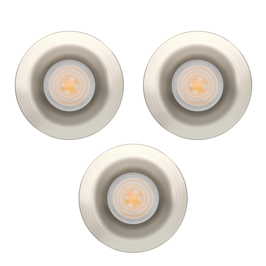 Eglo - Sæt med 3 LED badeværelses indbygningsspots LED/4,9W/230V 2700/4000/6500K Ø 8,8 cm IP65 mat krom