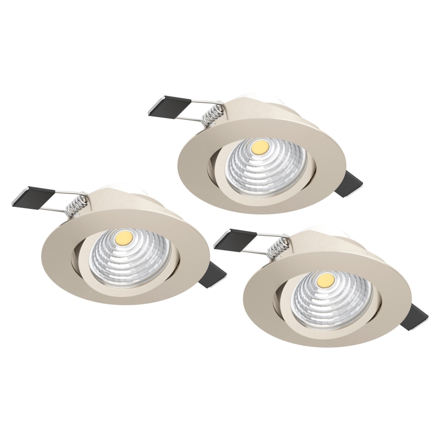 Eglo - Sæt med 3 dæmpbare LED-indbygningsspots LED/6,4W/230V Ø 8,8 cm mat krom