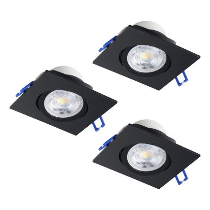 Eglo - Sæt med 3 dæmpbare LED-indbygningsspots LED/4,8W/230V 8,8x8,8 cm sort