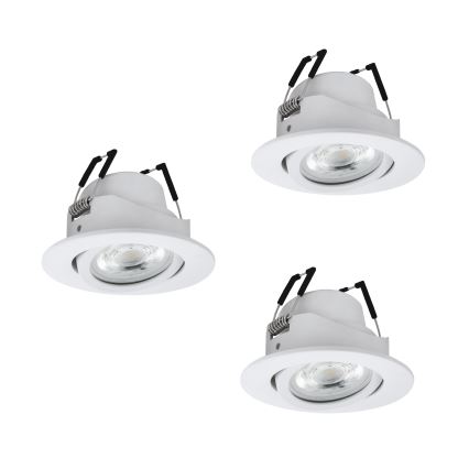 Eglo - Sæt med 3 dæmpbare LED RGBW indbygningsspots LED/4,7W/230V 2700-6500K hvid