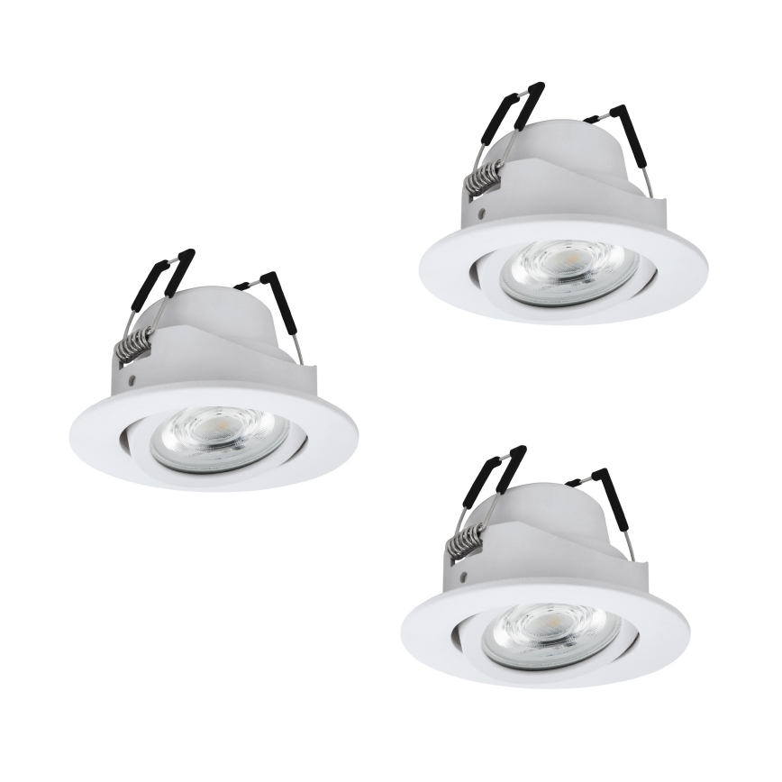 Eglo - Sæt med 3 dæmpbare LED RGBW indbygningsspots LED/4,7W/230V 2700-6500K hvid