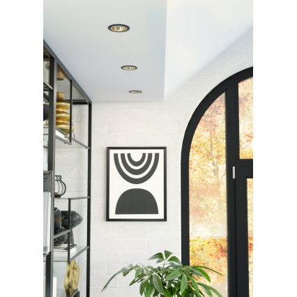 Eglo - LED dæmpbar indbygningsspot til badeværelse LED/4,8W/230V 2700/4000/6500K IP44 sort