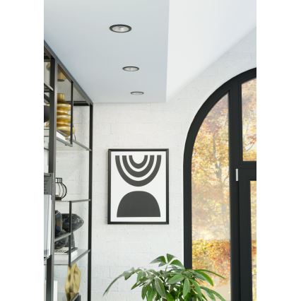 Eglo - LED RGBW Dæmpbar indbygningsspot til badeværelse LED/4,8W/230V 2700-6500K IP44 sort