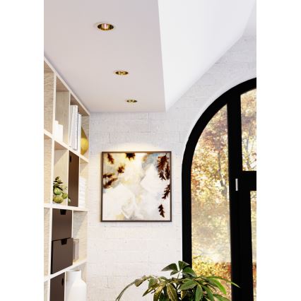 Eglo - LED RGBW Dæmpbar indbygningsarmatur til badeværelset LED/4,8W/230V 2700-6500K IP44 hvid/guld