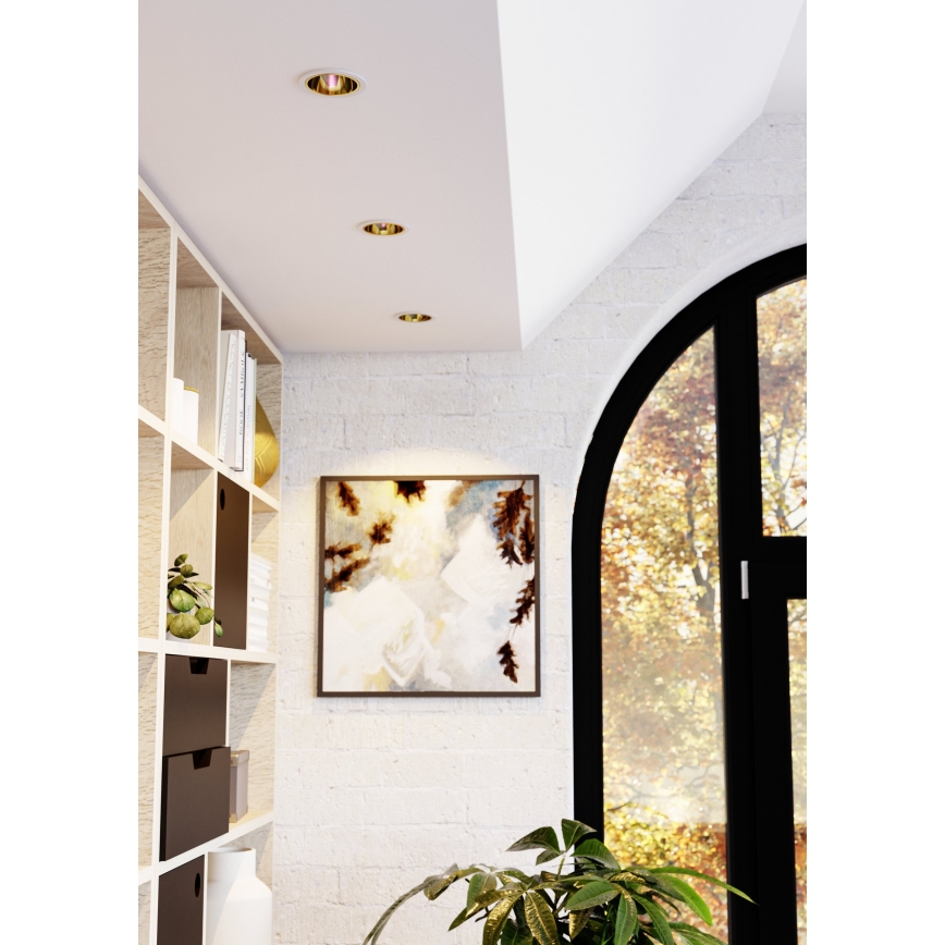 Eglo - LED RGBW Dæmpbar indbygningsarmatur til badeværelset LED/4,8W/230V 2700-6500K IP44 hvid/guld