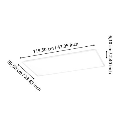 Eglo - LED påbygningspanel LED/36,5W/230V 2700/4000/6500K 120x60 cm hvid