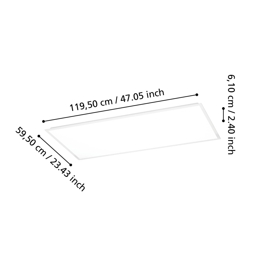 Eglo - LED påbygningspanel LED/36,5W/230V 2700/4000/6500K 120x60 cm hvid