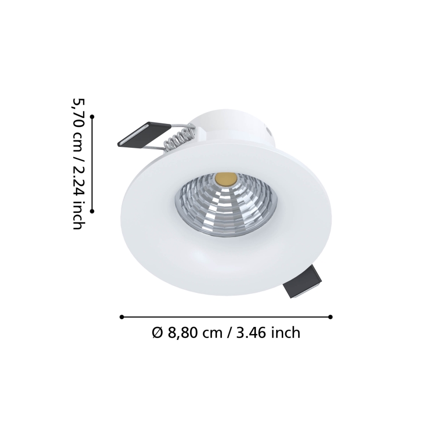 Eglo - Dæmpbar LED indbygningsspot LED/6,4W/230V Ø 8,8 cm hvid